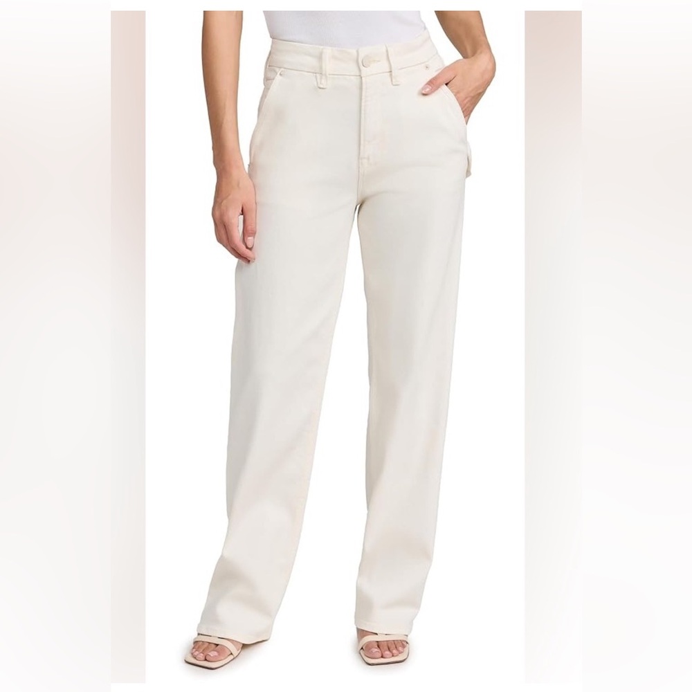 Good American Good Petite ‘90s Low Rise Straight Relax Jeans in Cream